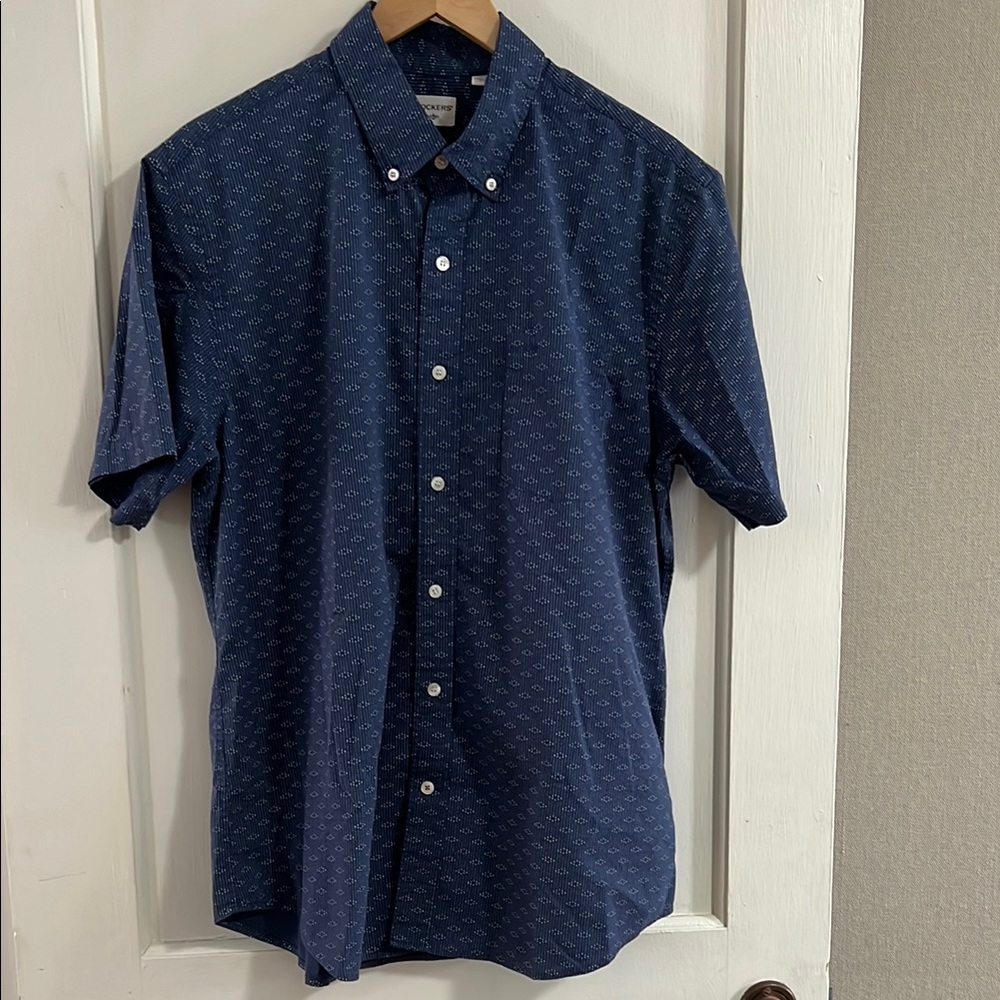 Dockers Navy Patterned Casual Shirt